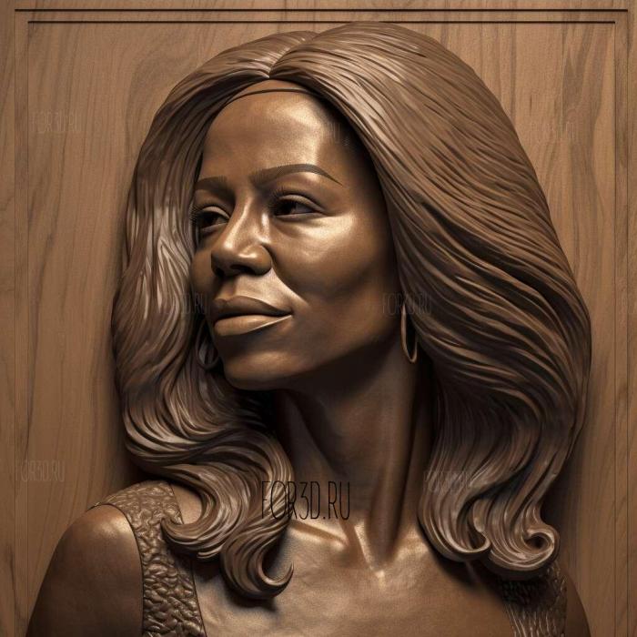 Michelle Obama 2 stl model for CNC